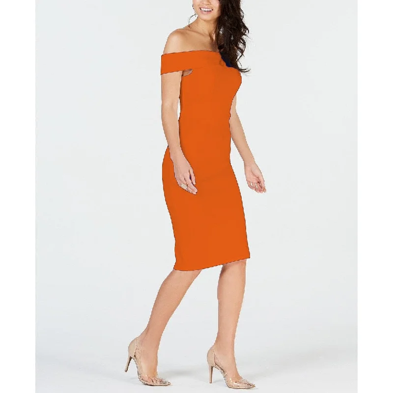 Thalia Sodi Women's Off-The-Shoulder Sheath Dress Orange Size Medium