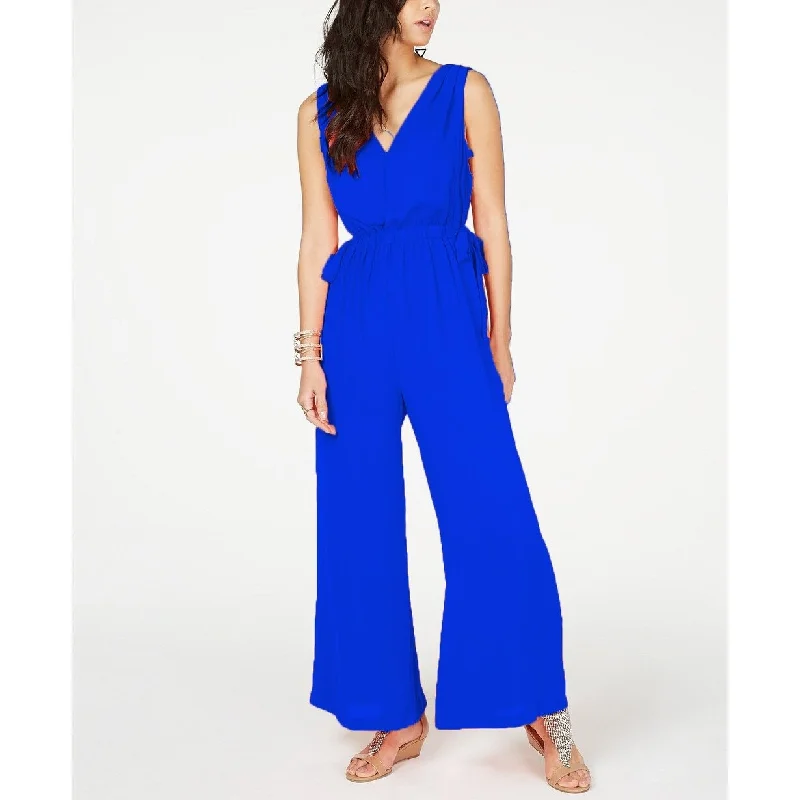 Thalia Sodi Women's Tie-Waist V-Neck Jumpsuit Blue Size 2 Extra Large - XX-Large